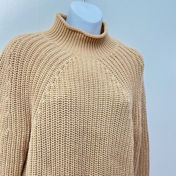 J. Crew || Relaxed Rollneck Sweater in Sandy Beach Tan Size XS - Picture 2 of 9